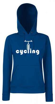 Dámska mikina s kapucňou CYCLING, modra