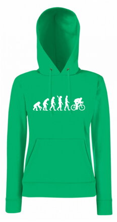 Dámska mikina s kapucňou EVOLUTION BIKE, zelena
