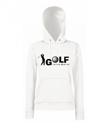 Dámska mikina s kapucňou GOLF, biela