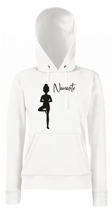 Dámska mikina s kapucňou NAMASTE, biela