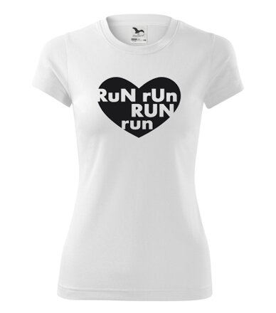 Dámske tričko RUN RUN RUN, biele