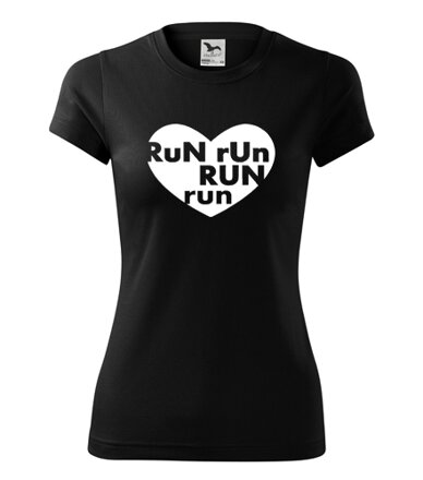 Dámske tričko RUN RUN RUN, čierne