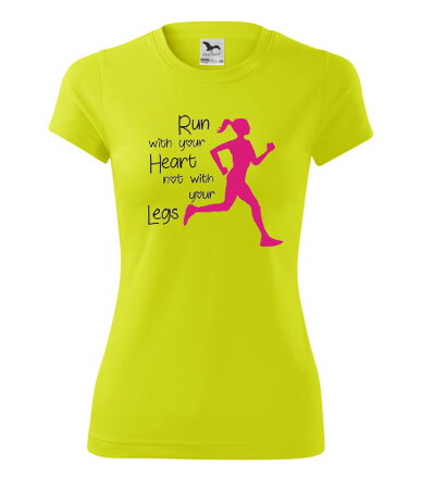 Dámske tričko She RUN, neon