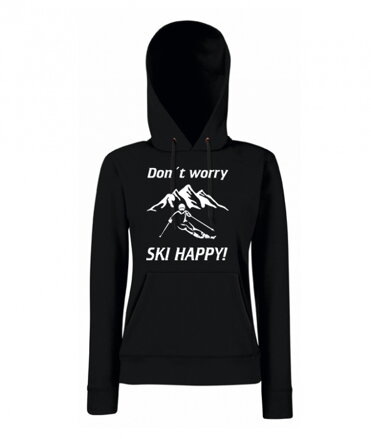 Dámska mikina s kapucňou SKY HAPPY, čierna