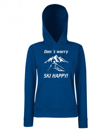Dámska mikina s kapucňou SKY HAPPY, modra