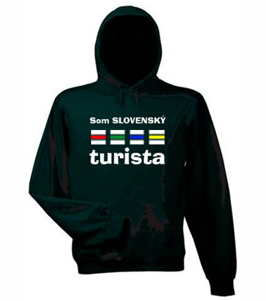 Mikina s kapucňou SLOVENSKÝ turista, čierna