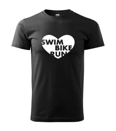 Tričko SWIM BIKE RUN, čierne