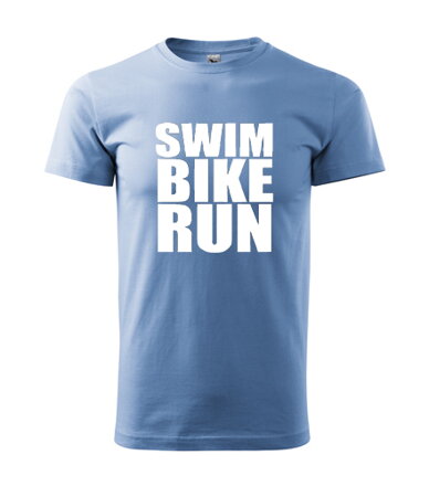 Tričko SWIM/BIKE/RUN, svetlomodre