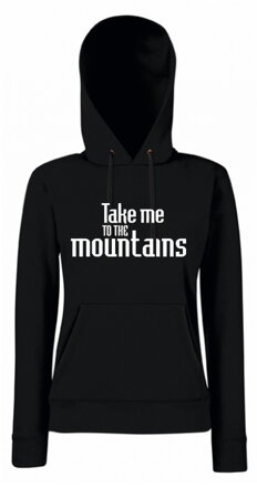 Dámska mikina s kapucňou MOUNTAINS, čierna 2