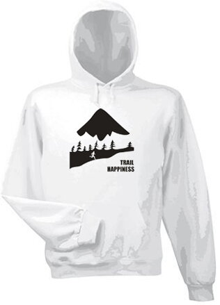 Mikina s kapucňou TRAIL HAPPINESS, biela