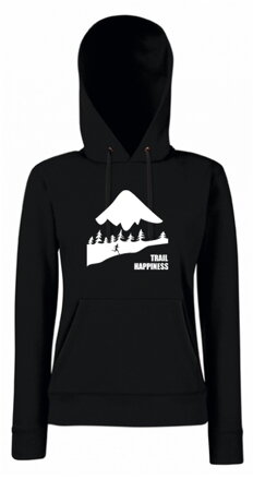 Dámska mikina s kapucňou TRAIL HAPPINESS, čierna