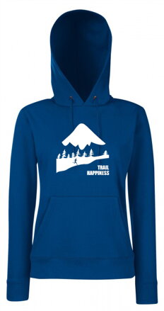 Dámska mikina s kapucňou TRAIL HAPPINESS, modra
