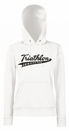 Dámska mikina s kapucňou TRIATHLON athletics, biela