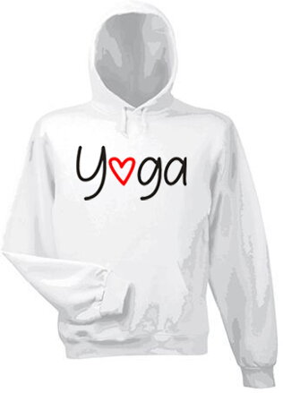 Mikina s kapucňou YOGA love, biela