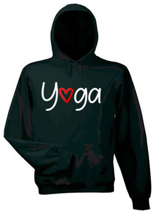 Mikina s kapucňou YOGA love, čierna