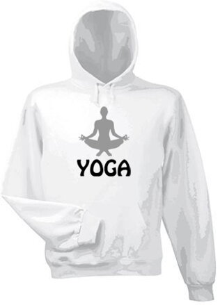 Mikina s kapucňou YOGA, biela