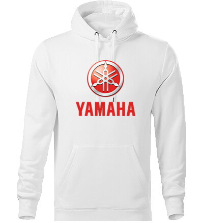 Mikina s kapucňou YAMAHA č., biela
