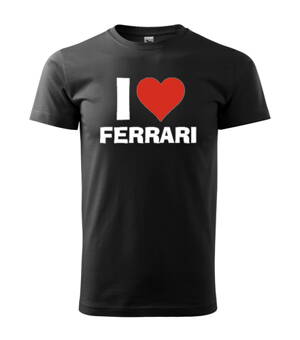 Tričko I LOVE Ferrari, čierne
