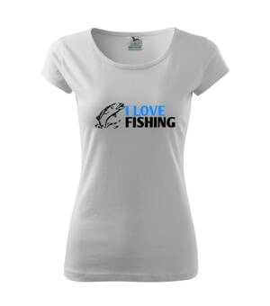 Dámske tričko Fishing, biele
