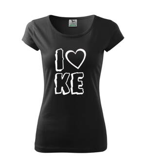 Dámske tričko I LOVE KE, čierne
