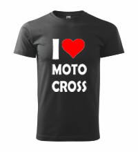 Tričko s logom I Love Motocross, čierne
