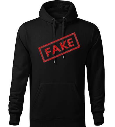 Mikina s kapucňou FAKE, čierna