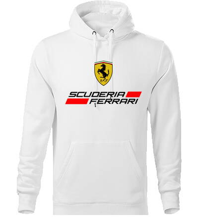 Mikina s kapucňou SCUDERIA FERRARI, biela