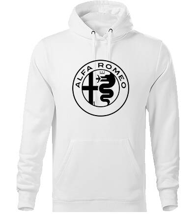 Mikina s kapucňou Alfa, biela 2