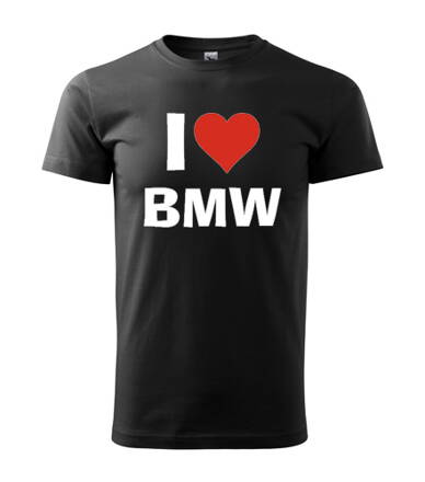 Tričko I LOVE BMW, čierne