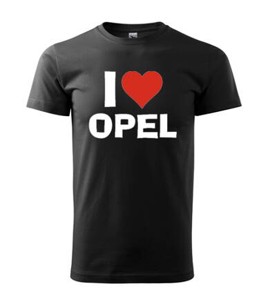 Tričko I LOVE Opel, čierne
