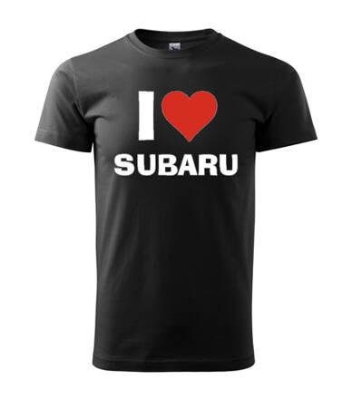 Tričko I LOVE Subaru, čierne