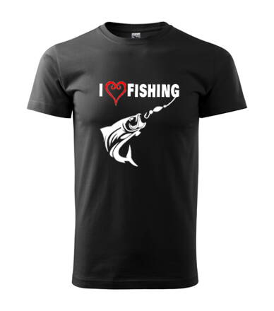 Tričko Fishing, čierne