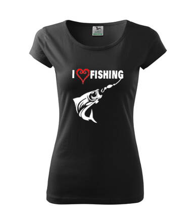 Dámske tričko Fishing, čierne