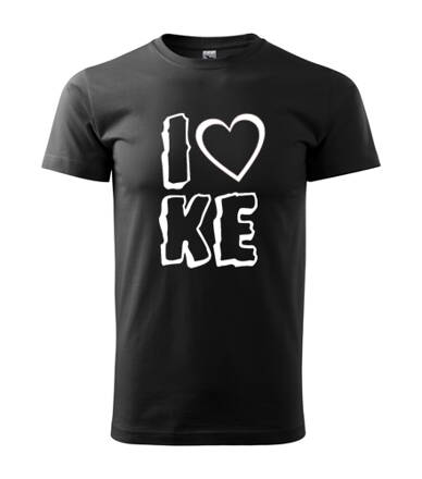 Tričko I LOVE KE, čierne