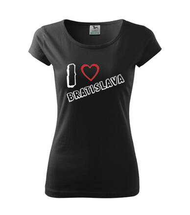 Dámske tričko I LOVE BA, čierne