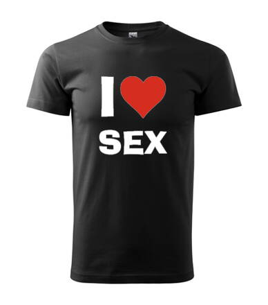 Tričko I Love sex, čierne