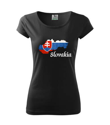 Dámske tričko Slovakia, čierne