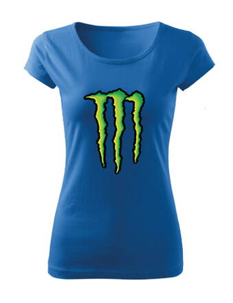 Dámske tričko MONSTER logo, modré