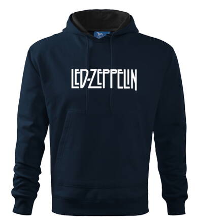 Mikina s kapucňou LED ZEPPELIN, tmavomodra