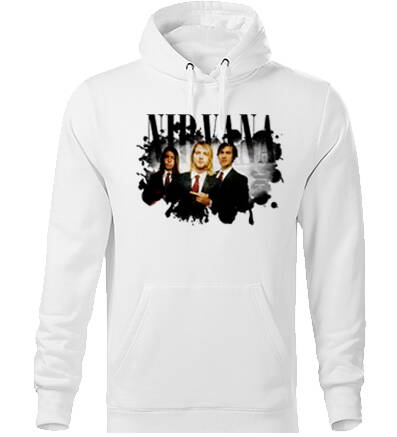 Mikina s kapucňou NIRVANA, biela