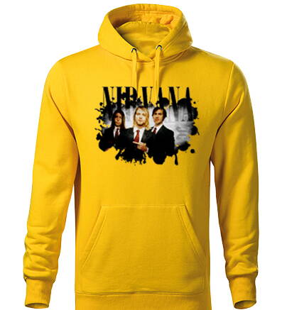 Mikina s kapucňou NIRVANA, žltá