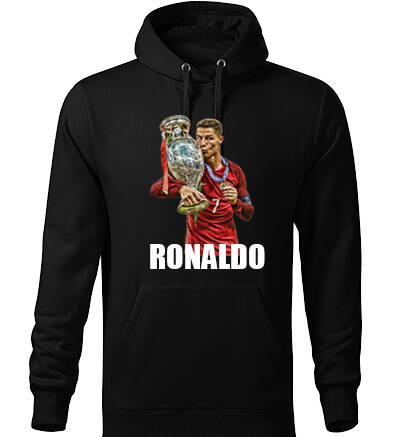 Mikina s kapucňou RONALDO, čierna