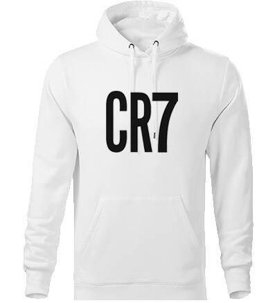 Mikina s kapucňou CR7, biela