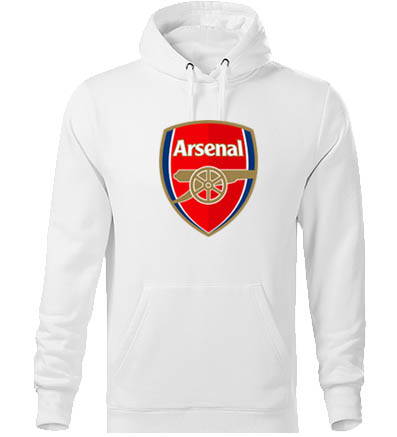 Mikina s kapucňou ARSENAL, biela 1