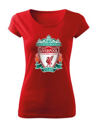 Dámske tričko LIVERPOOL logo, červené