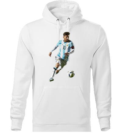 Mikina s kapucňou MESSI, biela