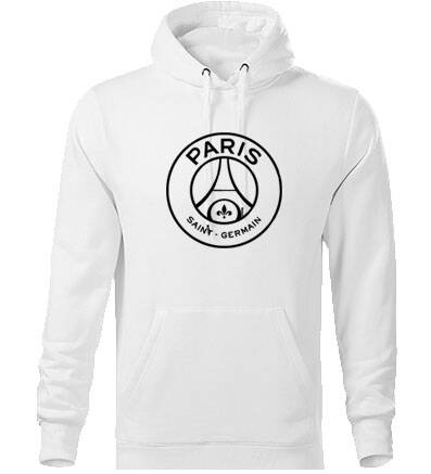 Mikina s kapucňou PSG logo, biela