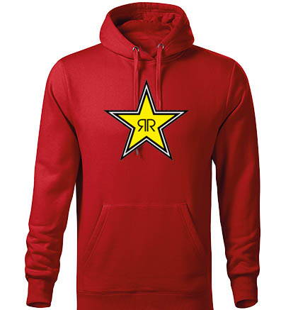 Mikina s kapucňou RockStar, červená
