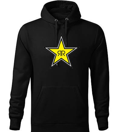 Mikina s kapucňou RockStar, čierna