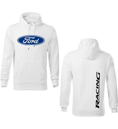 Mikina s kapucňou FORD Racing, biela